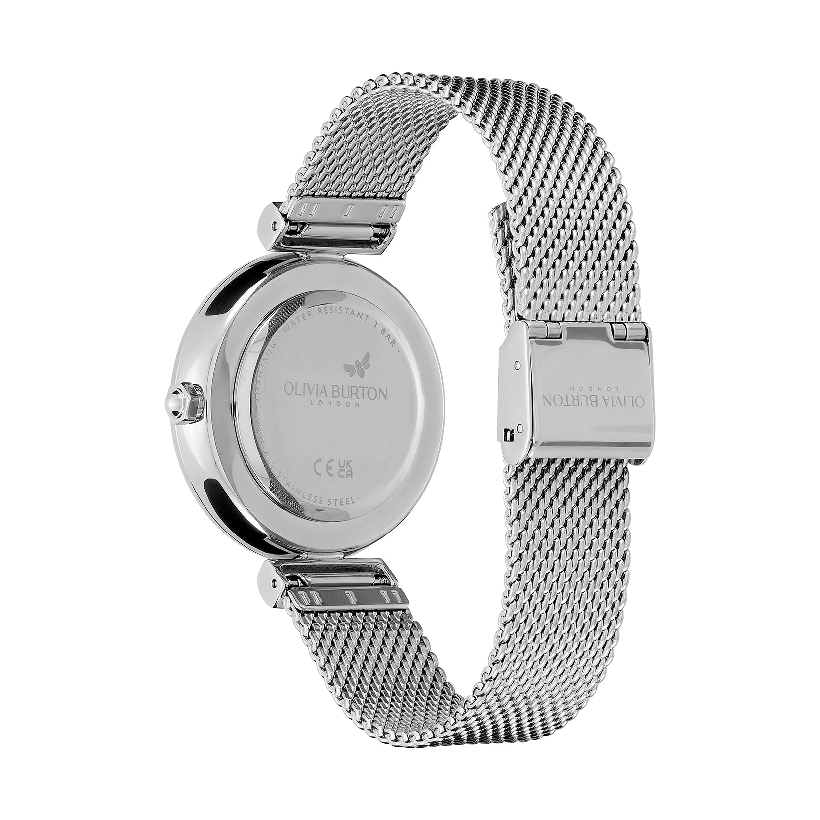 Ladies 36mm Minima Bee T-Bar Blush & Silver Mesh Watch (24000095)