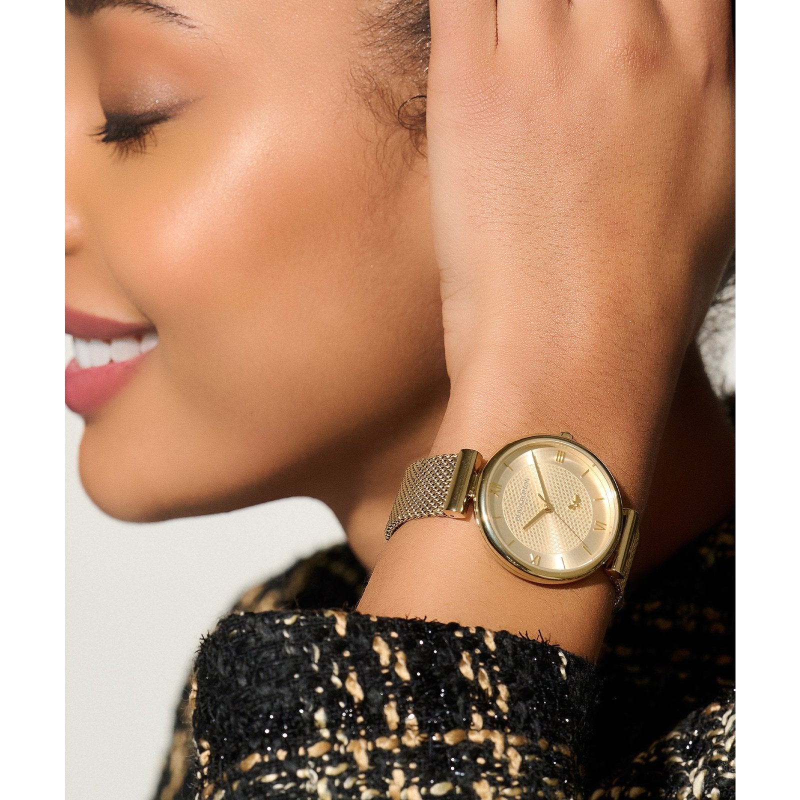 Ladies 36mm Minima Bee T-Bar Gold Mesh Watch (24000096)