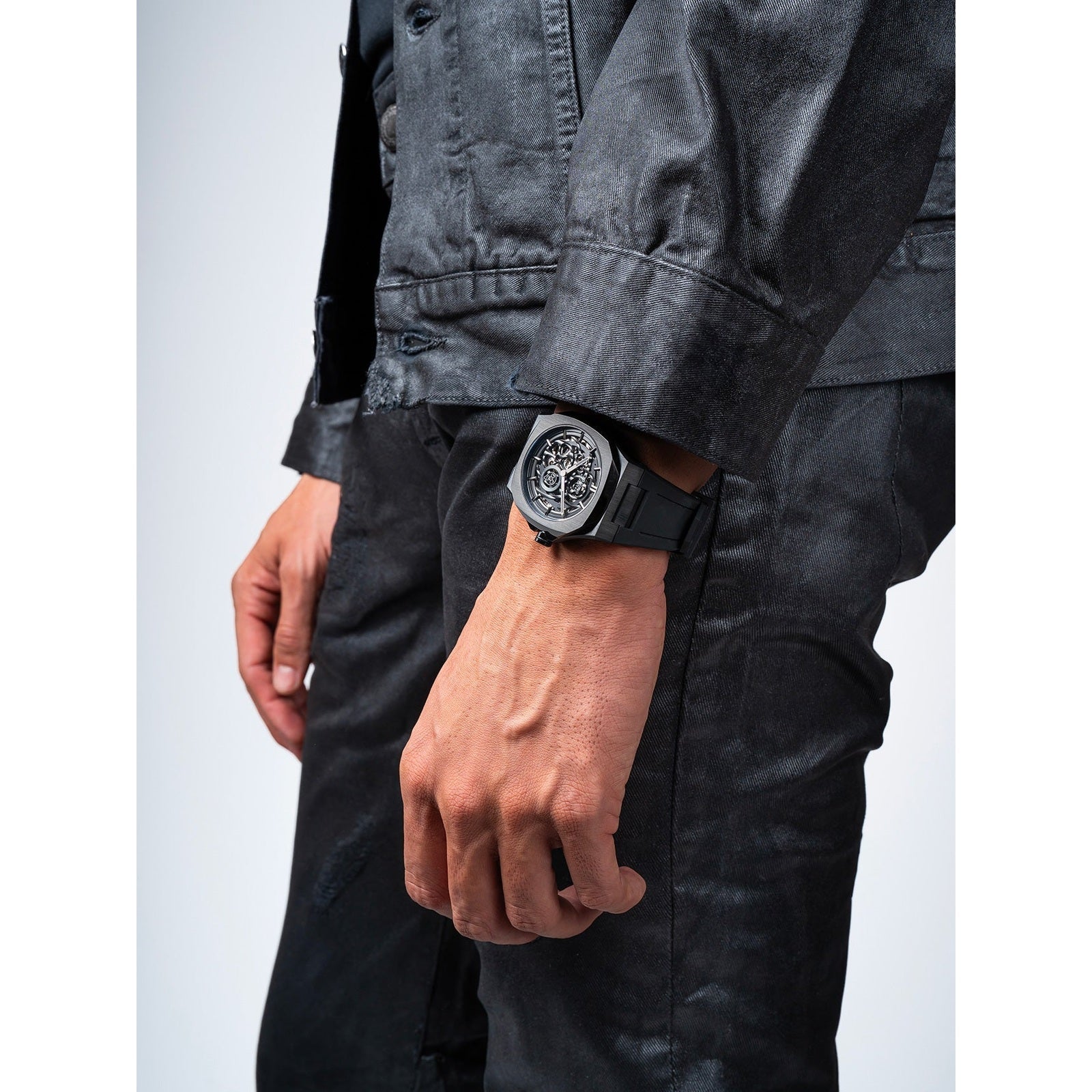 Men's Jet Black Watch (D1-SKRJ17)