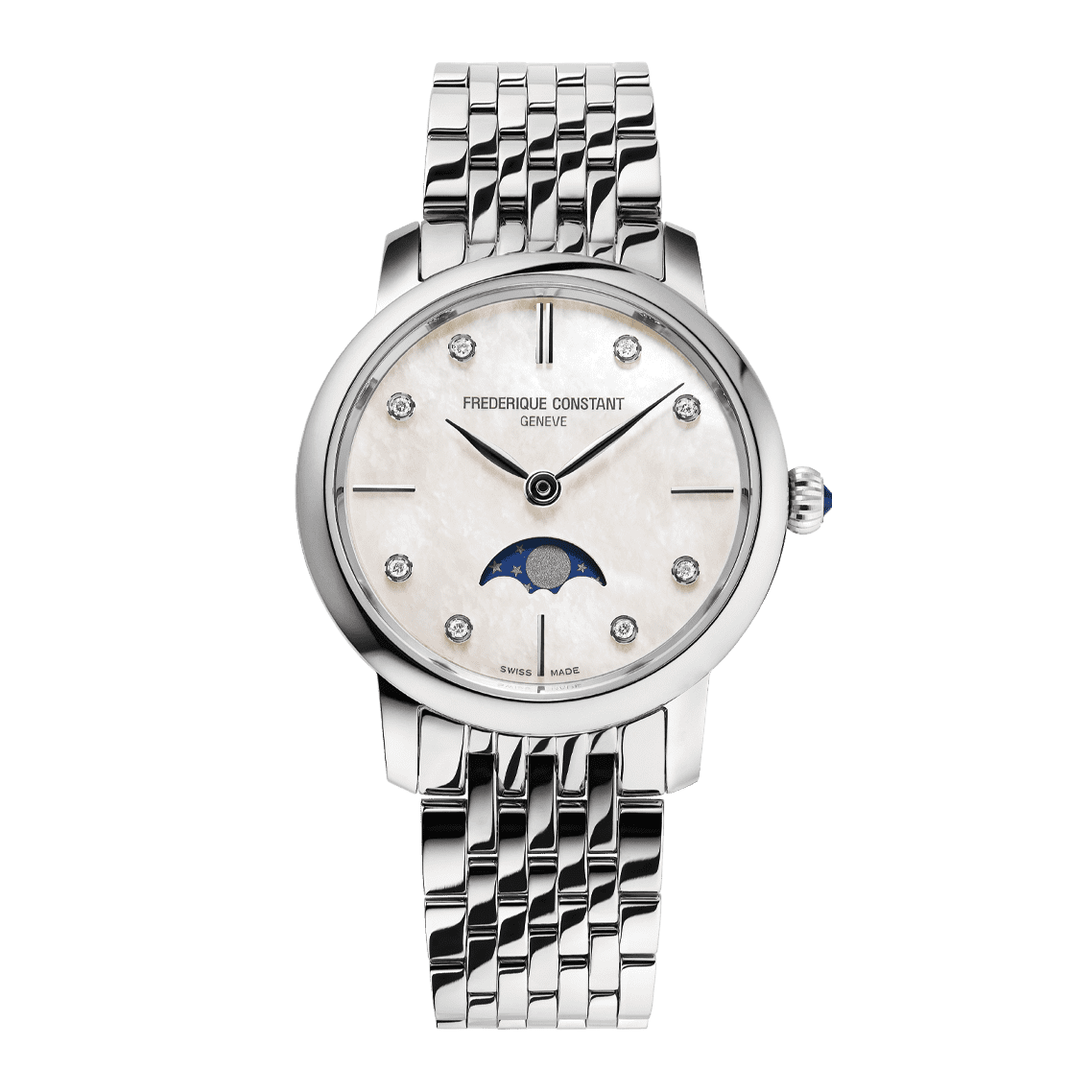 Ladies Slimline Moonphase Watch FC 206MPWD1S6B