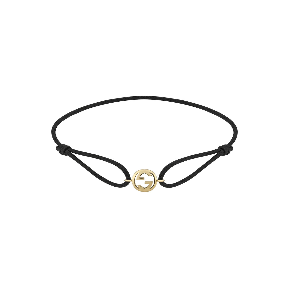 Gucci Interlocking G 18k Gold and Cord Bracelet (YBA874738001)