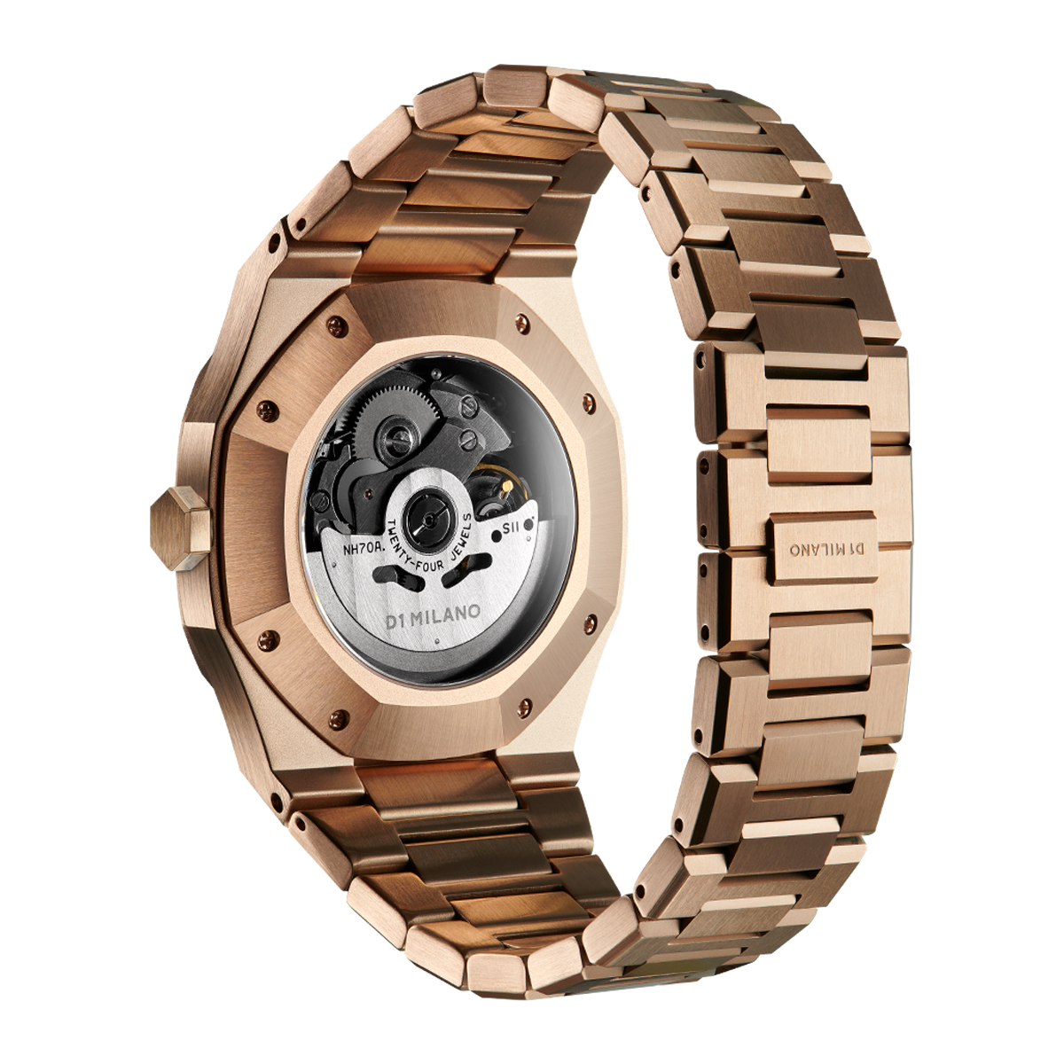 Men's Skeleton Bracelet Rose Gold Watch D1-SKBJ03 D1 Milano