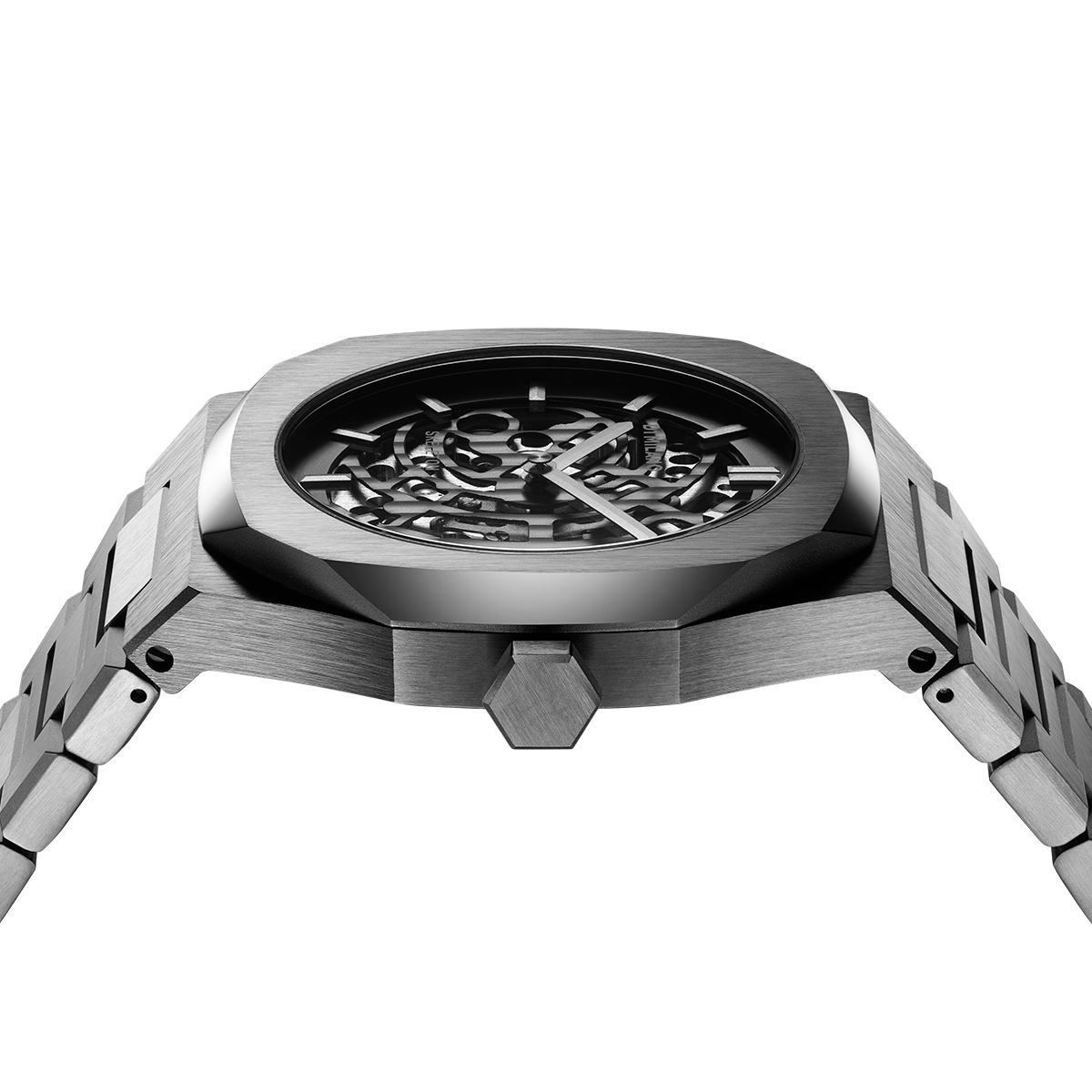 Men's Skeleton Bracelet Gun Metal Watch D1-S-SKBJ02 D1 Milano