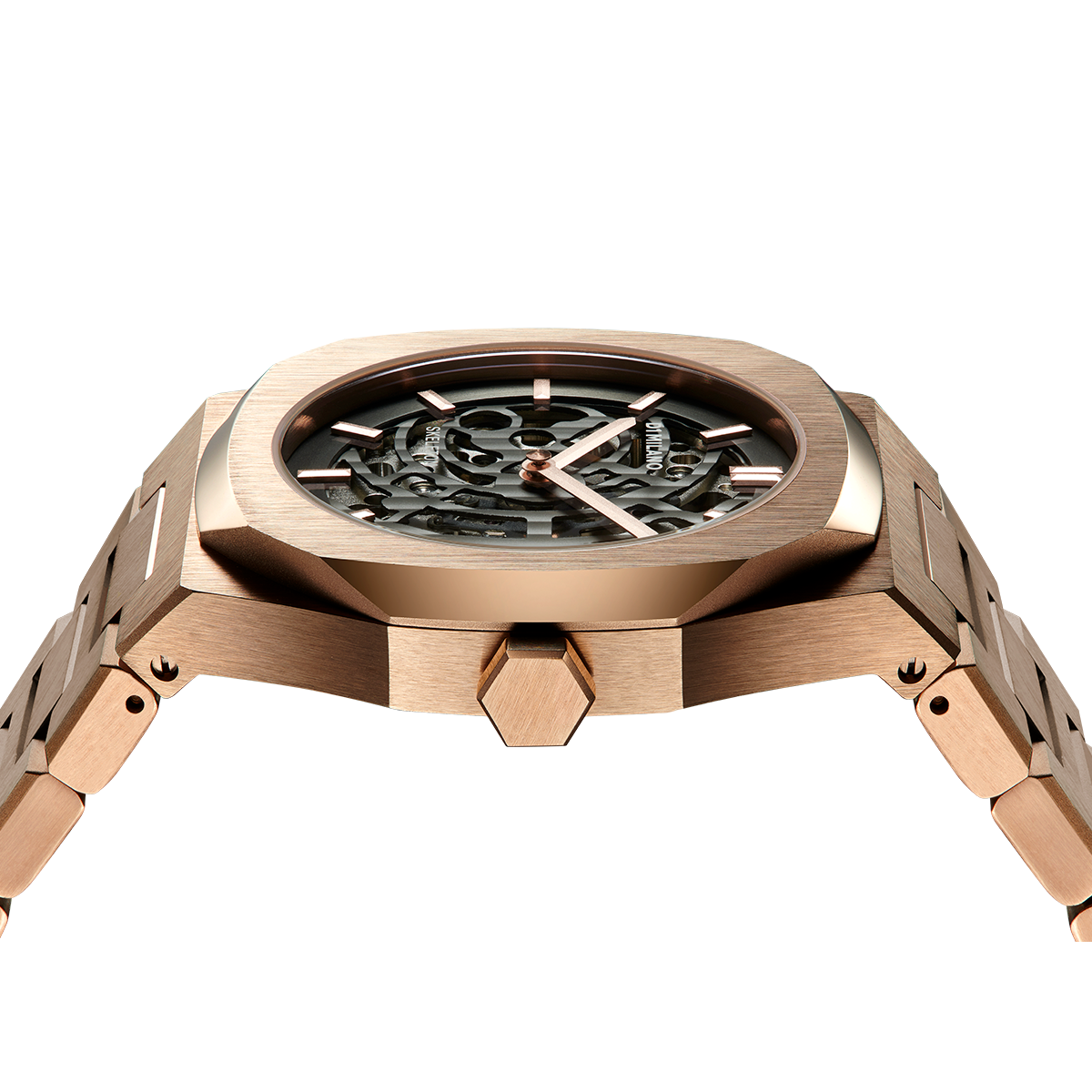 Men's Skeleton Bracelet Rose Gold Watch D1-SKBJ03 D1 Milano