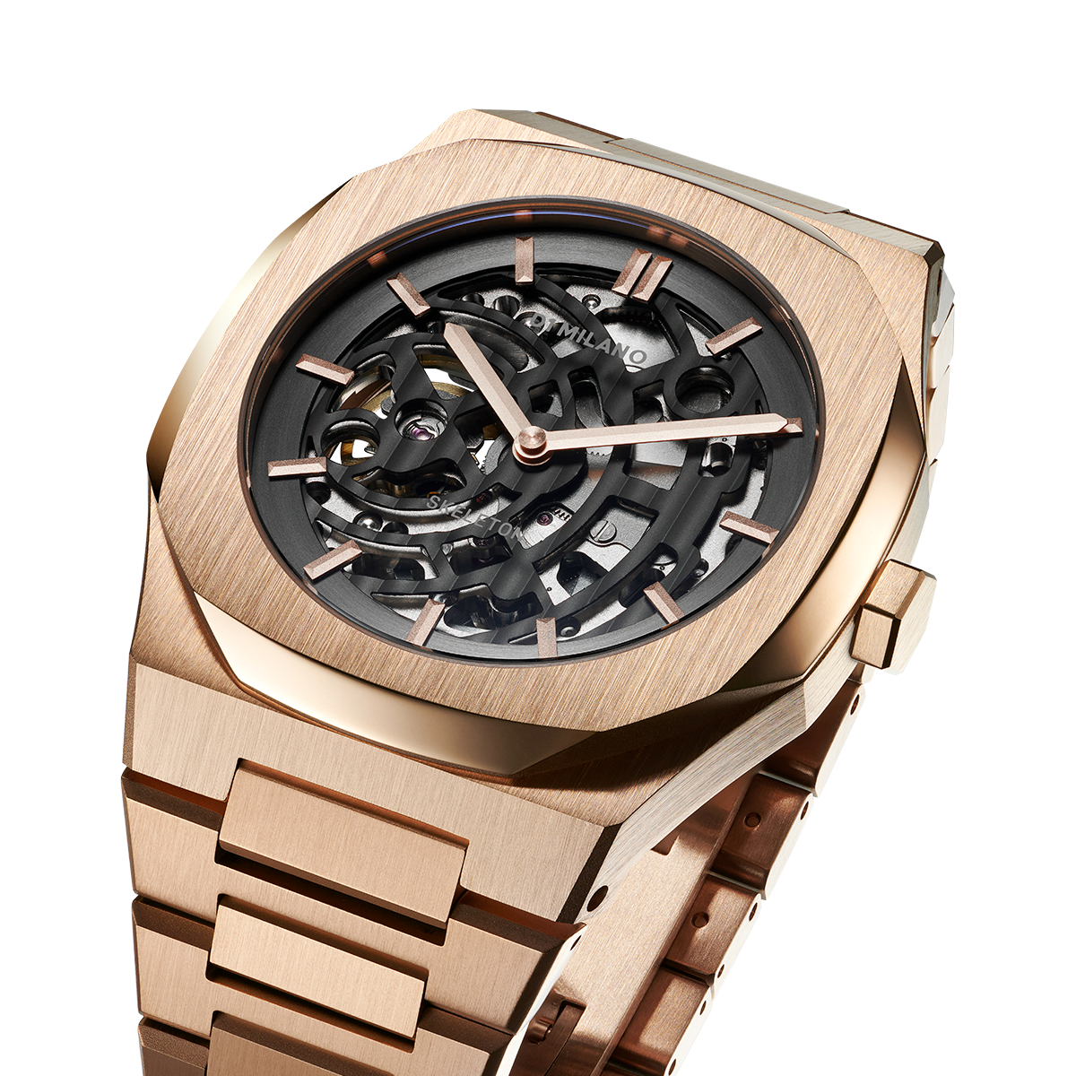 Men's Skeleton Bracelet Rose Gold Watch D1-SKBJ03 D1 Milano
