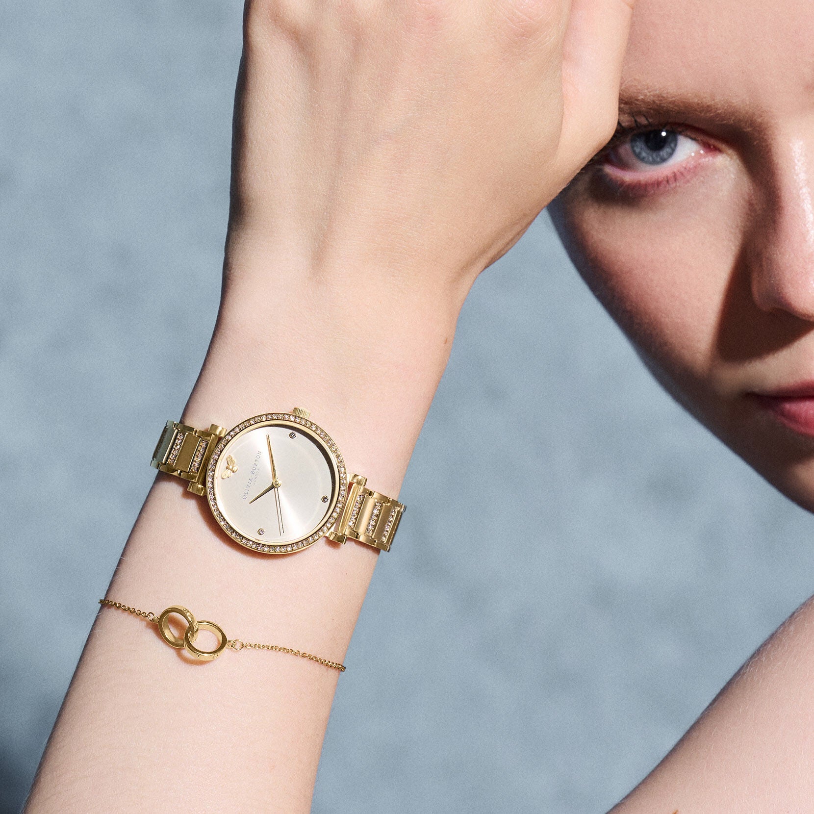 Belgrave 32mm Tbar Nude & Gold Bracelet Watch 24000002 Olivia Burton