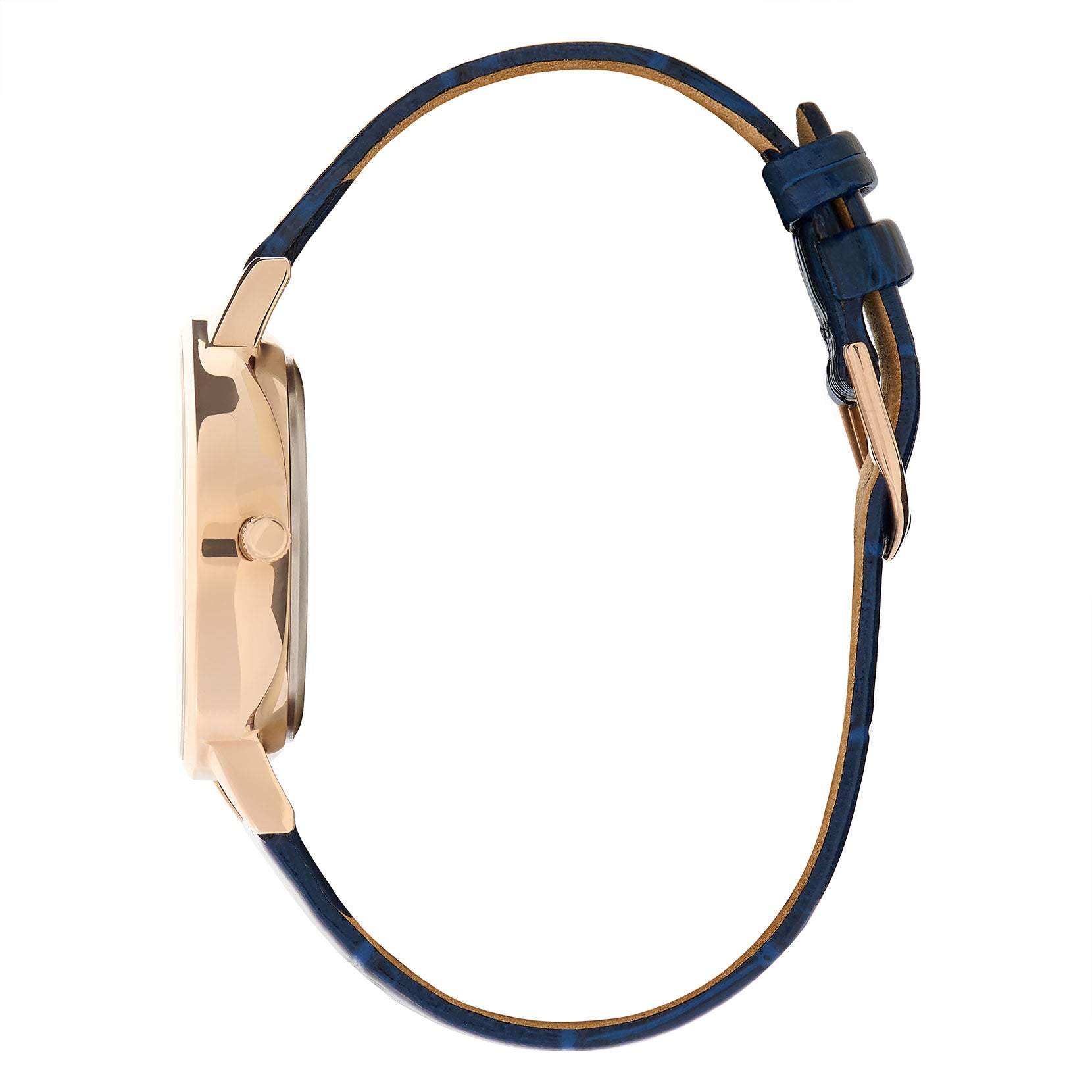 Multifunction 34mm Dark Blue Leather Strap Watch 24000011 Olivia Burton