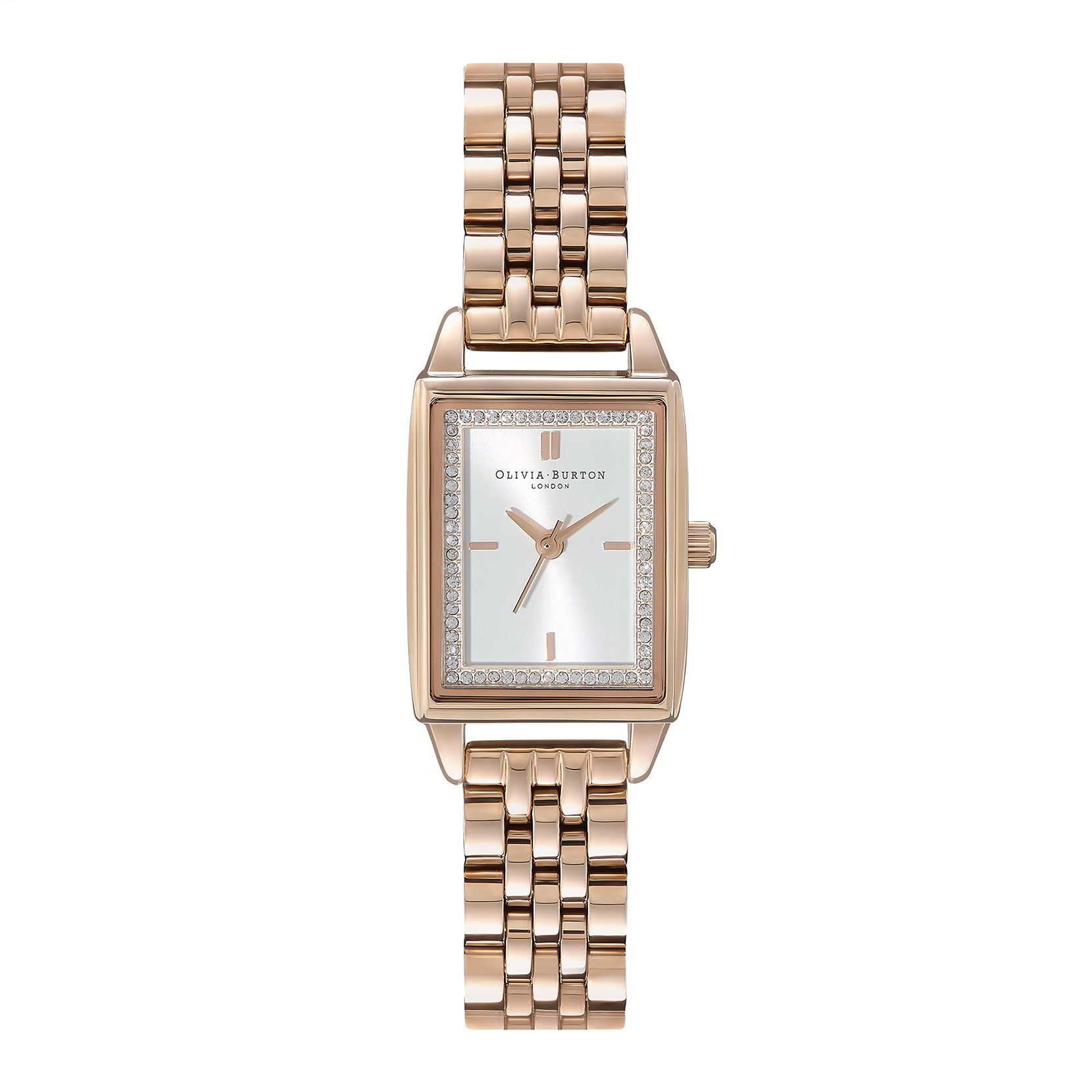Townhouse Rectangle Carnation Gold Bracelet Watch 24000014 Olivia Burton