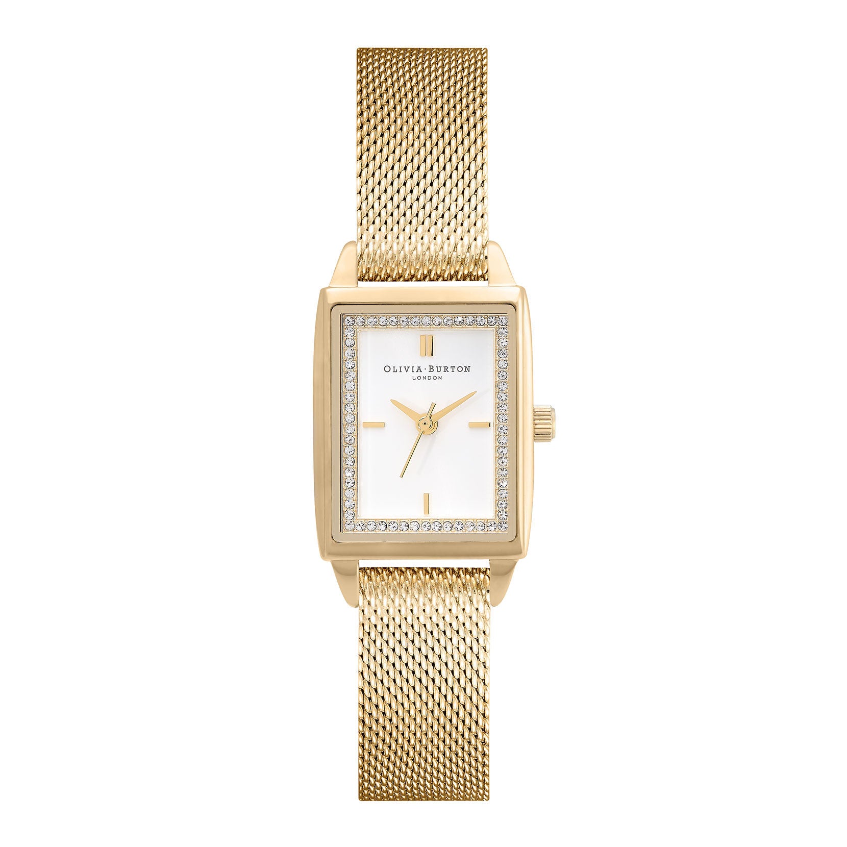 Townhouse Rectangle Gold Mesh Watch 24000016 Olivia Burton