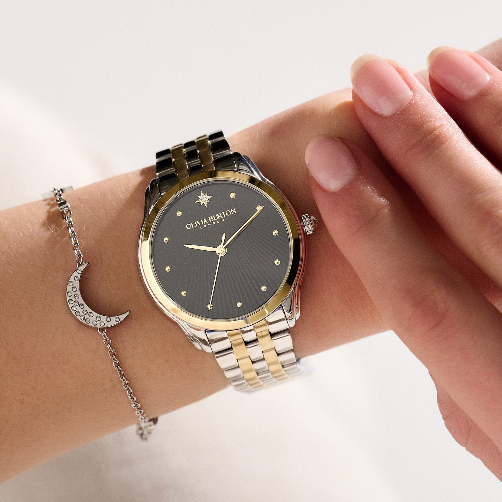 Starlight Black & Two Tone Bracelet Watch 24000049 Olivia Burton
