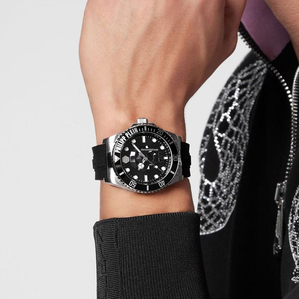 Men's $kull Carbon Fiber Watch 44mm PWAAA1622 Philip Plein