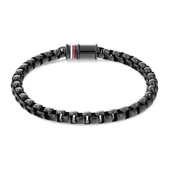 Men's Black Box Chain Bracelet 2790261 Tommy Hilfiger Jewelry