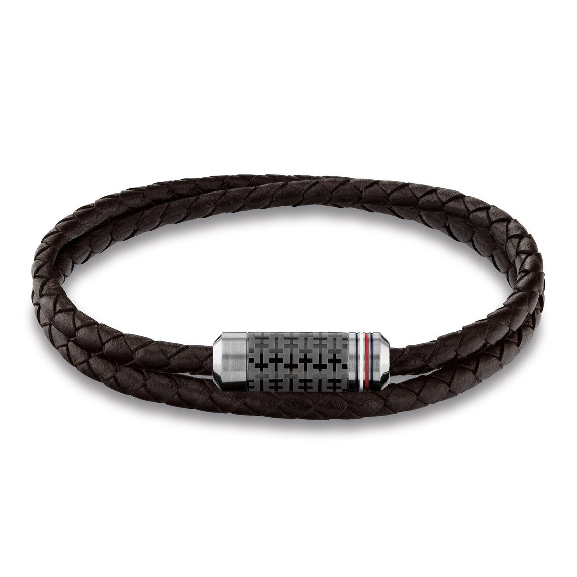 Men's Leather Braided Double Wrap Bracelet 2790325 Tommy Hilfiger Jewelry