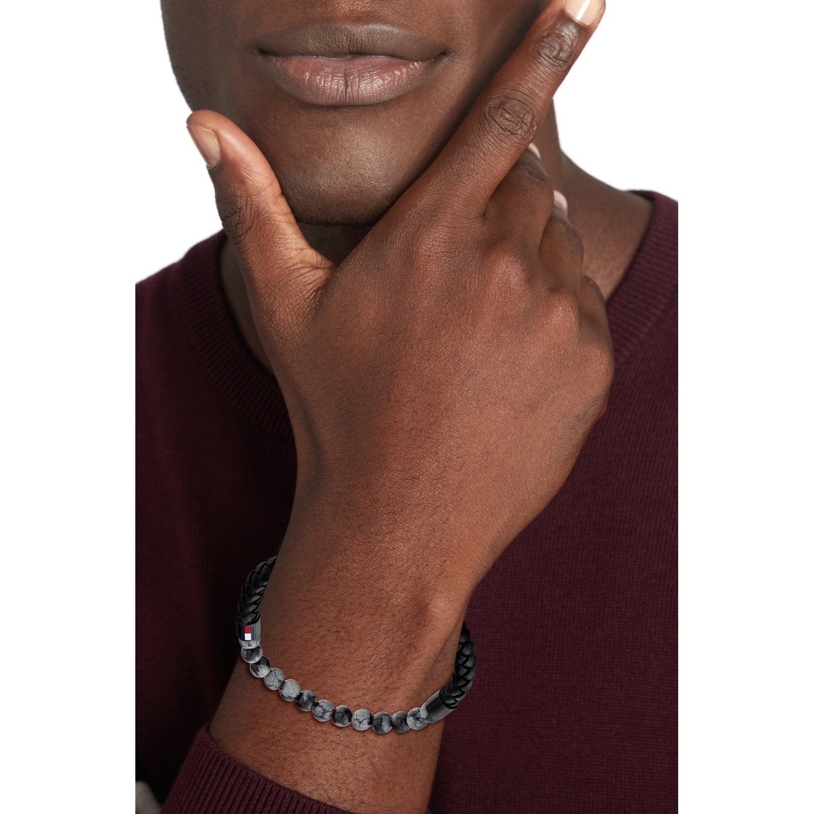 Men's Braid & Bead Fusion Bracelet 2790473 Tommy Hilfiger Jewelry