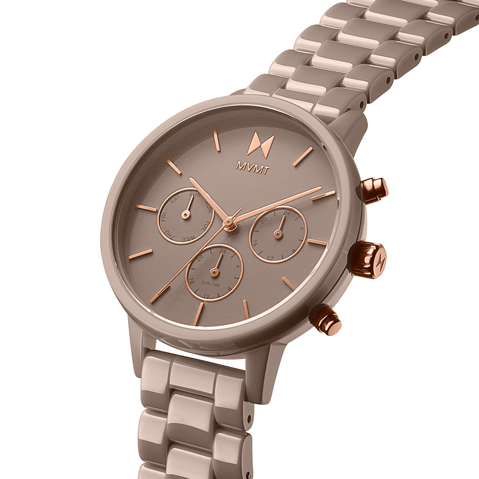 Ladies Cashmere Taupe Ceramic Nova Watch 28000202-D MVMT
