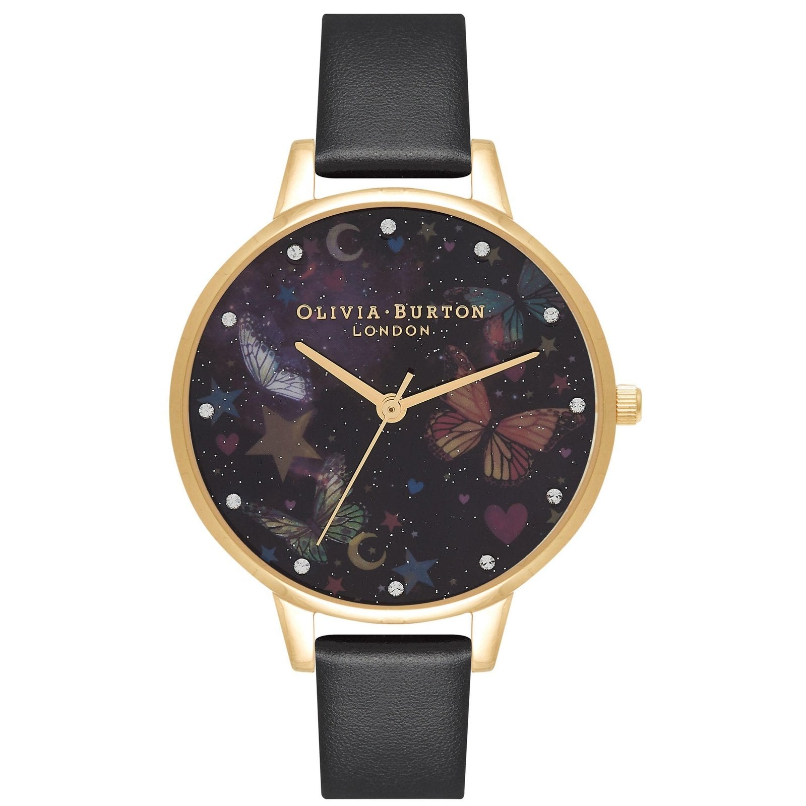 Demi Night Garden Butterflies Black & Gold Watch OB16WG82 Olivia Burton