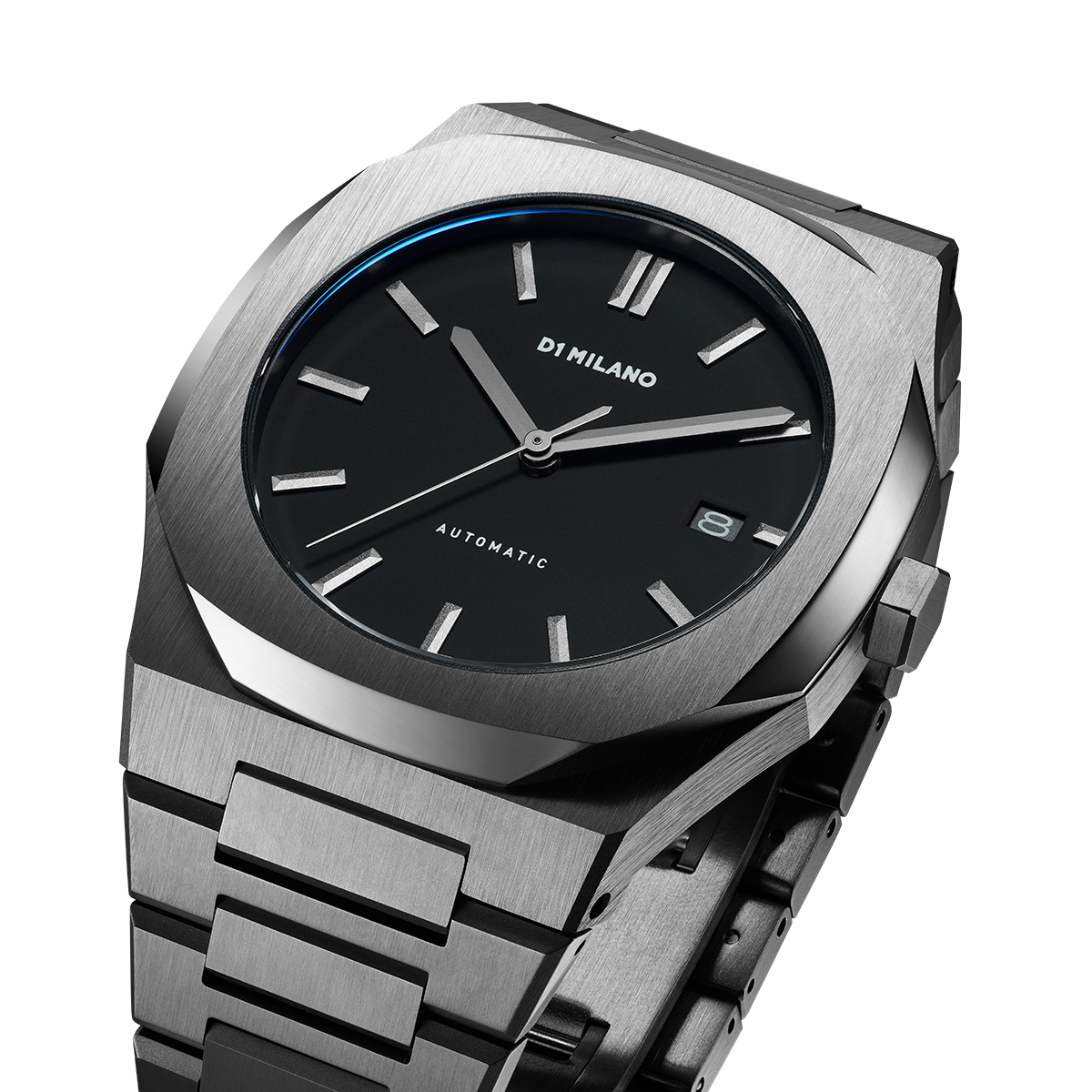 Men's Gun Metal Automatic Bracelet Watch D1-S-ATBJ02 D1 Milano
