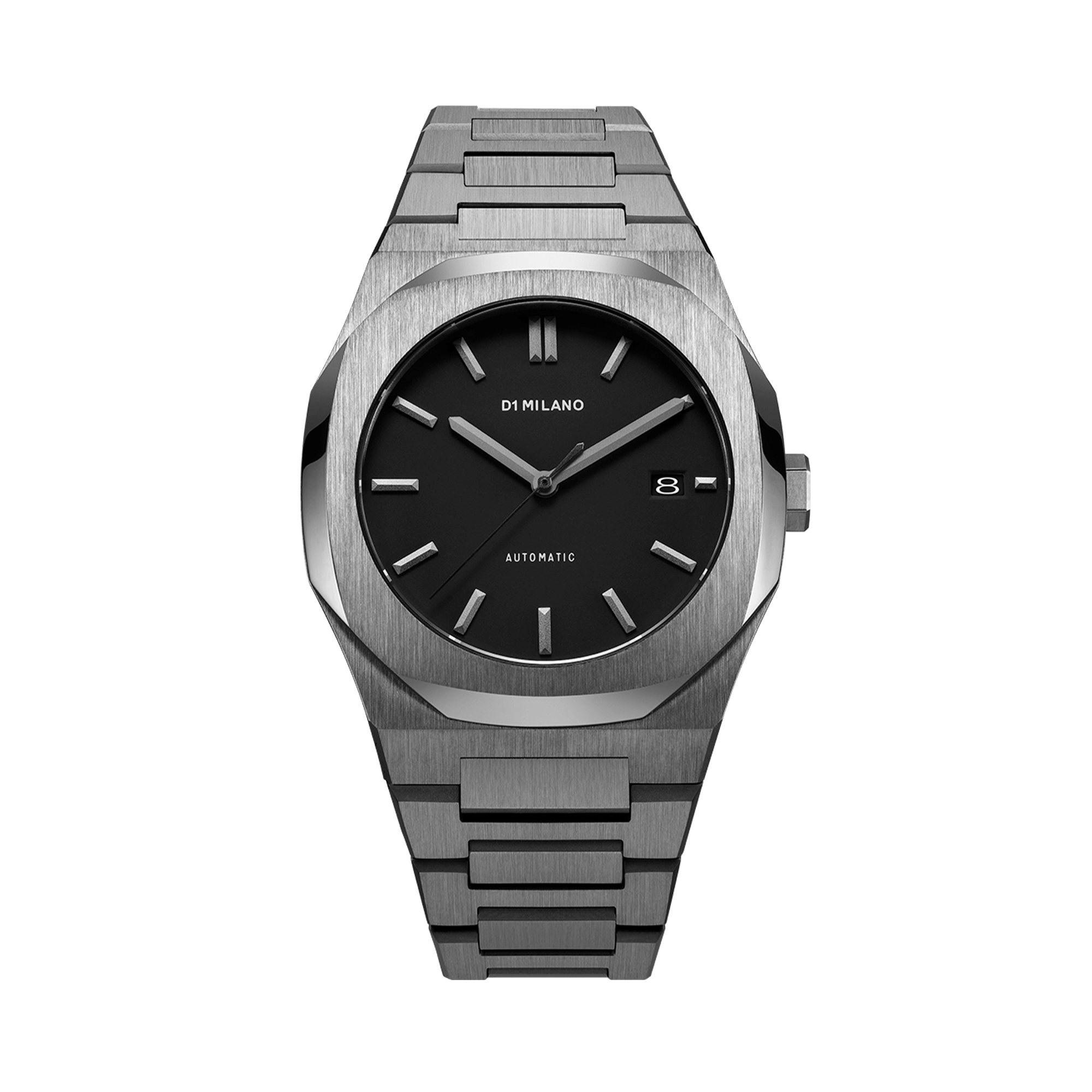 Men's Gun Metal Automatic Bracelet Watch D1-S-ATBJ02 D1 Milano