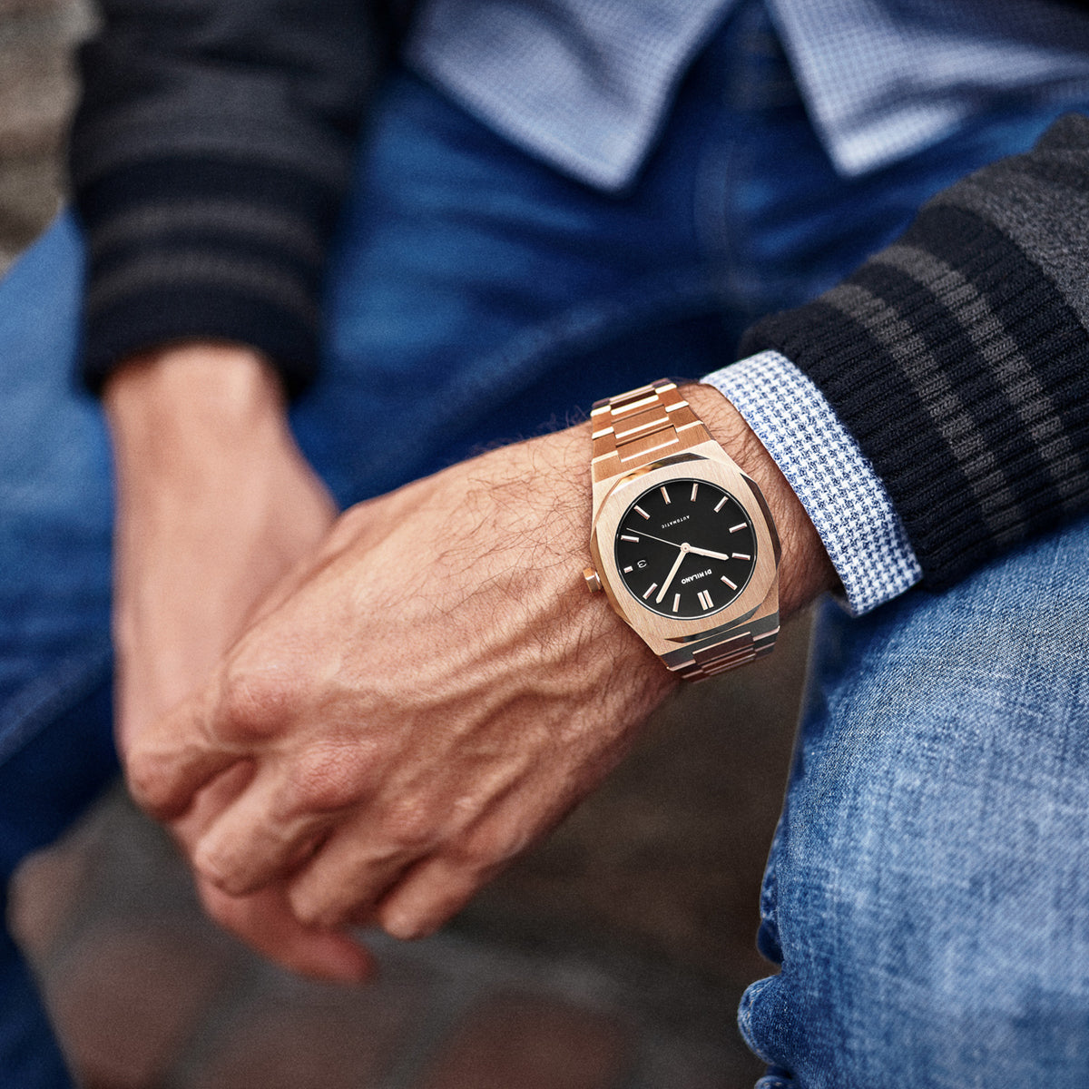 Men's Automatic Bracelet Rose Gold Watch D1-ATBJ03 D1 Milano