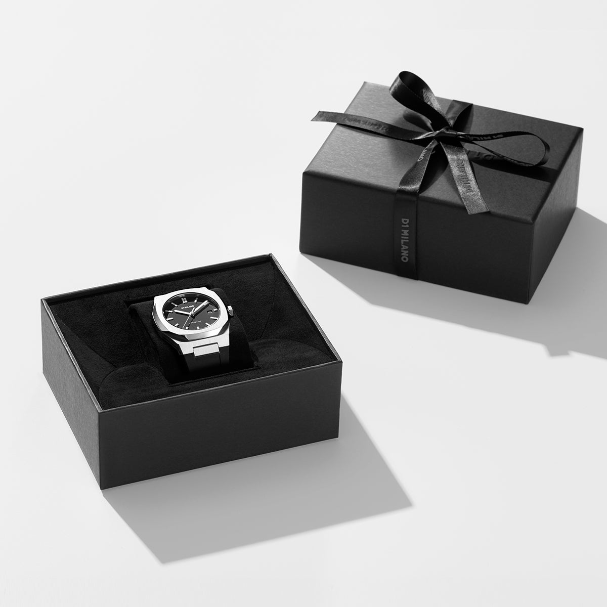 Men's Automatic Rubber Silver Watch D1-ATRJ01 D1 Milano