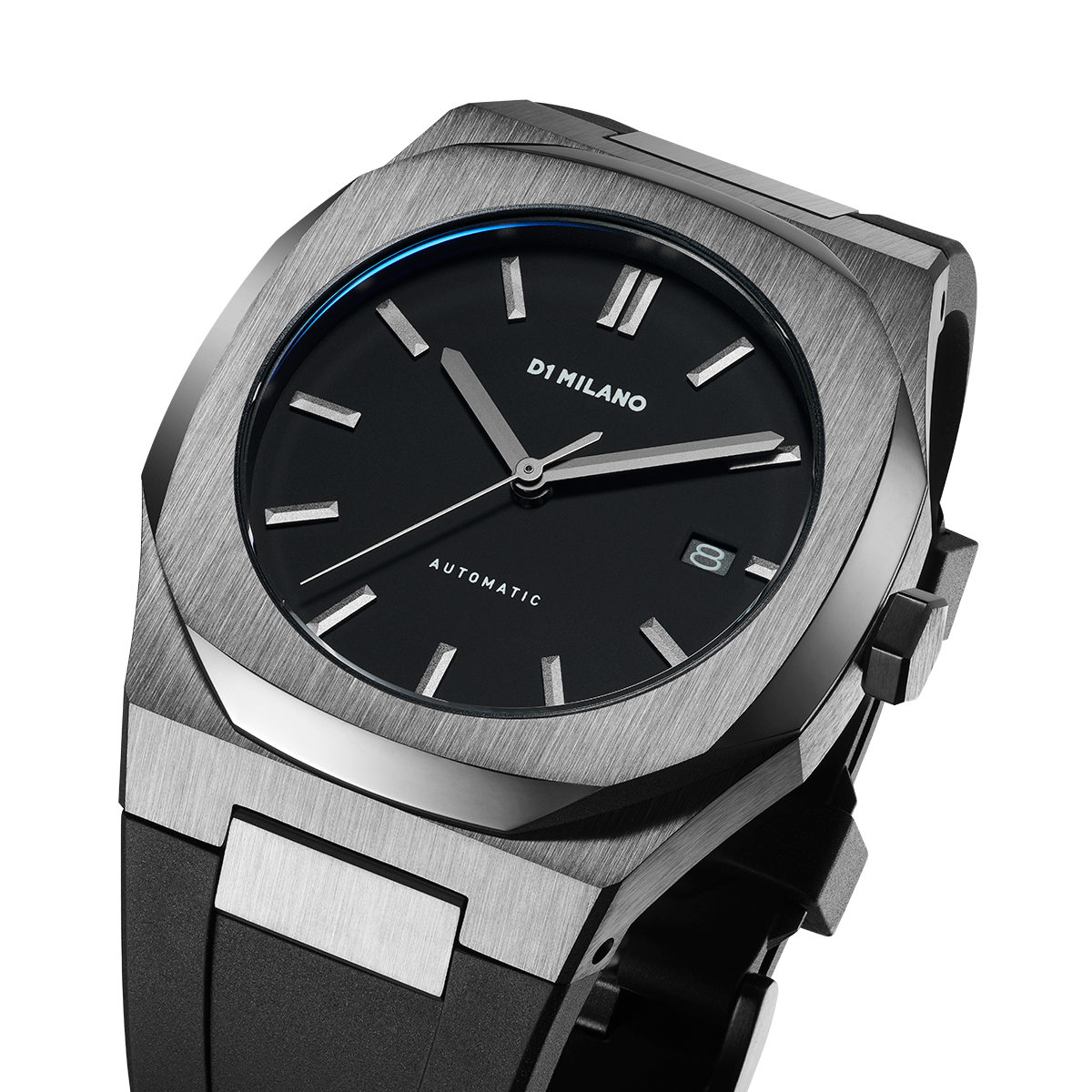 Men's Automatic Rubber Gun Metal Watch D1-ATRJ02 D1 Milano