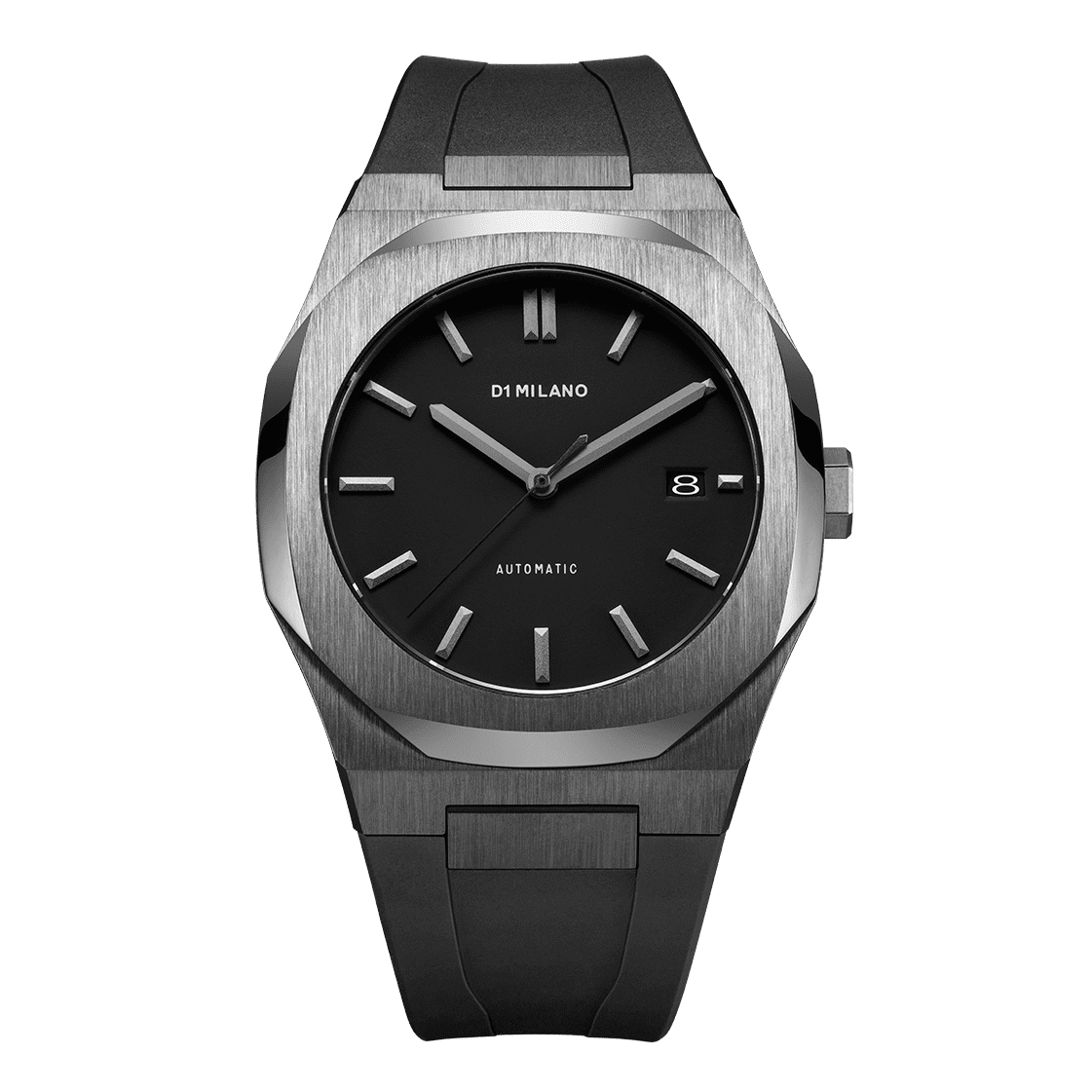 Men's Automatic Rubber Gun Metal Watch D1-ATRJ02 D1 Milano