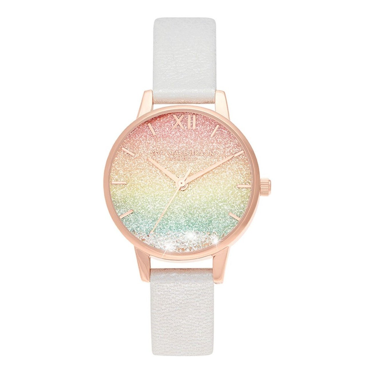 Rainbow Wishing Watch Midi Dial Pearl & Rose Gold Watch OB16EX228 Olivia Burton