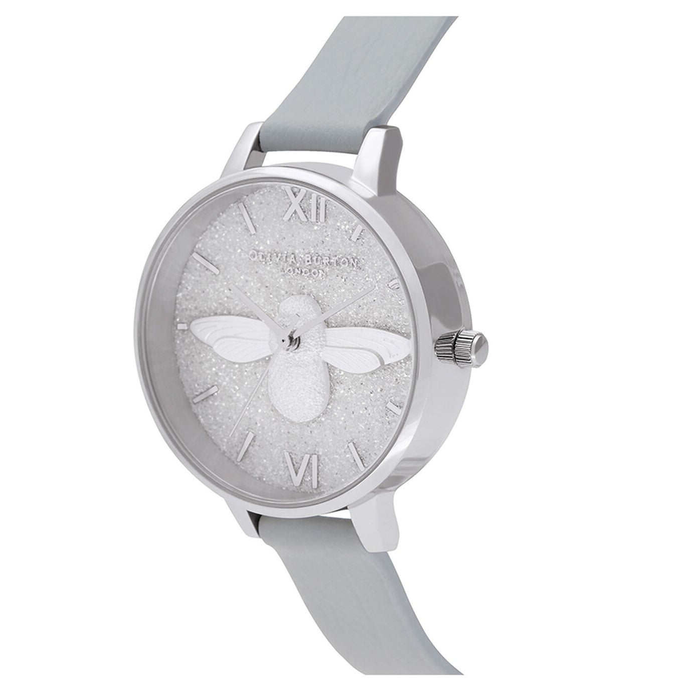 Glitter 3D Bee, Eco Light Grey & Silver OB16GD52 Olivia Burton