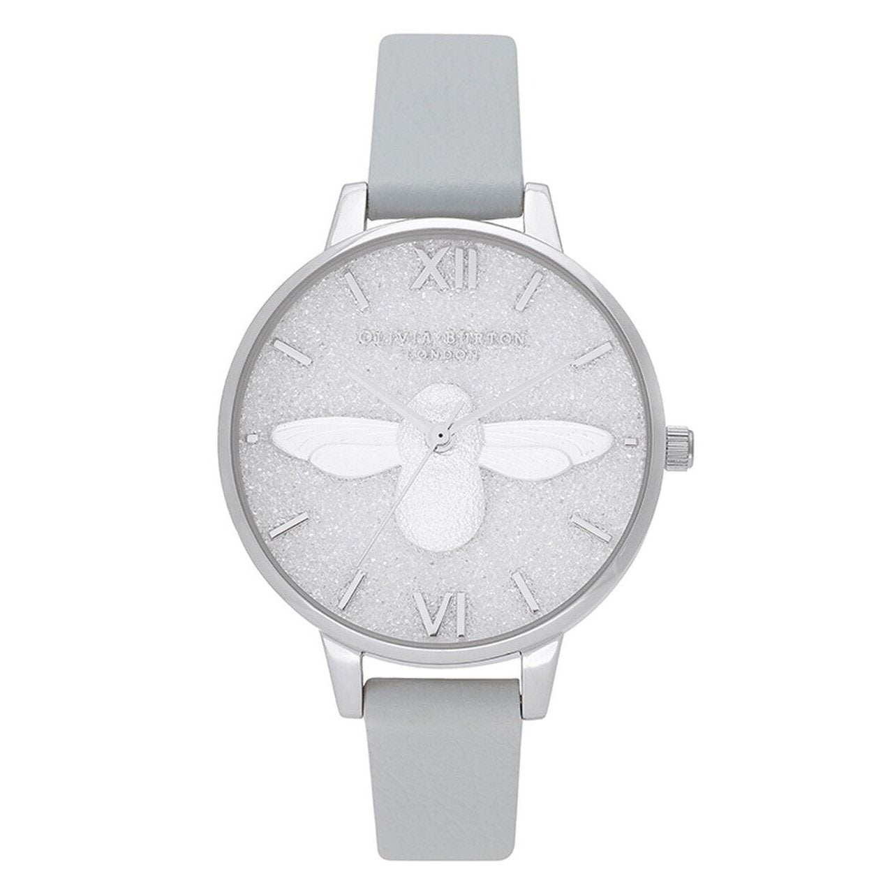 Glitter 3D Bee, Eco Light Grey & Silver OB16GD52 Olivia Burton