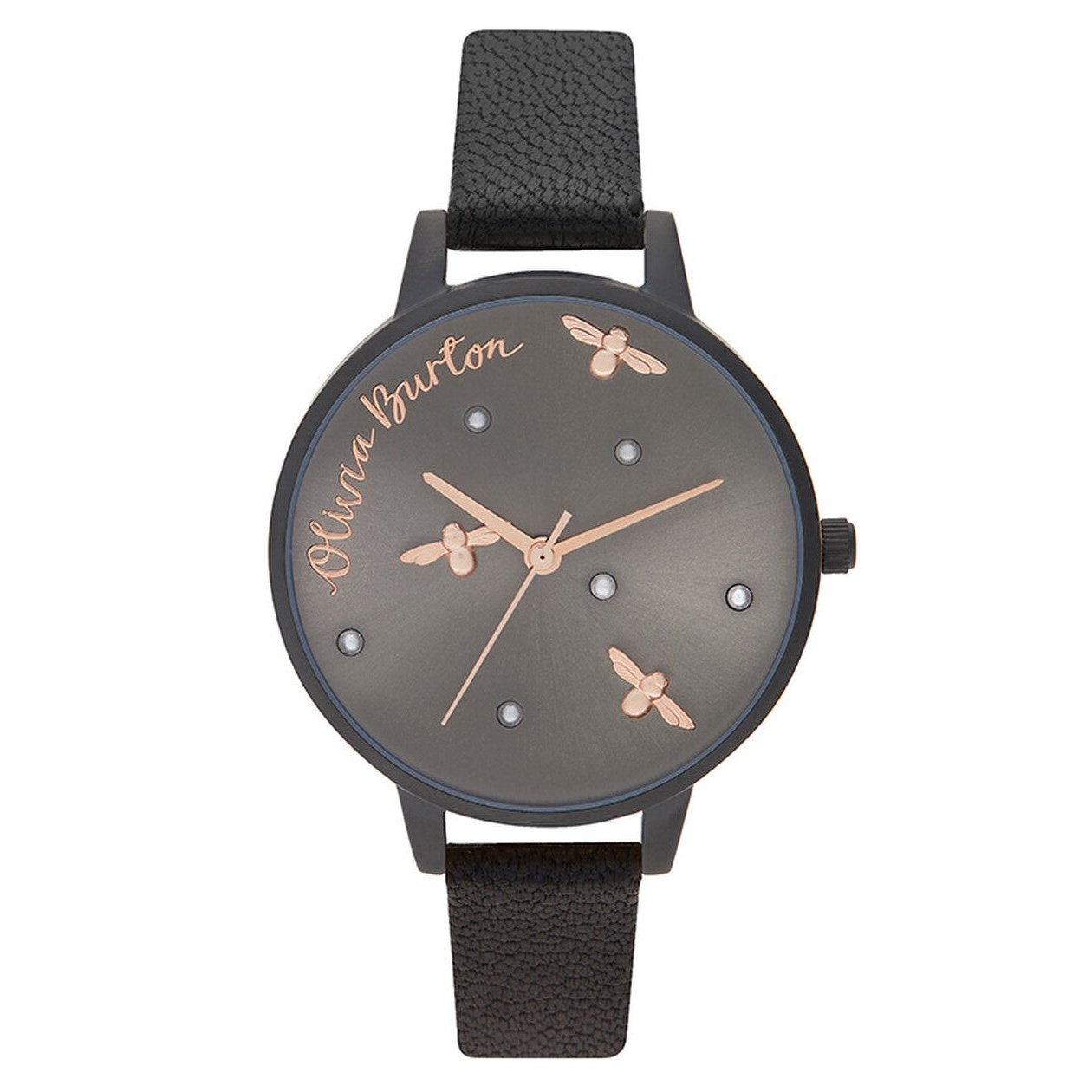 Pearly Queen Matte Black & Rose Gold OB16PQ02 Olivia Burton