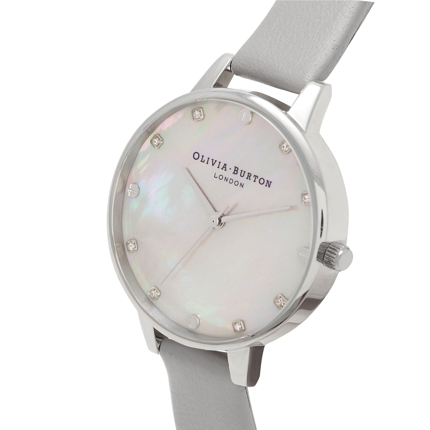 Grey Mother Of Pearl Demi Dial Grey & Silver Watch OB16SE16 Olivia Burton