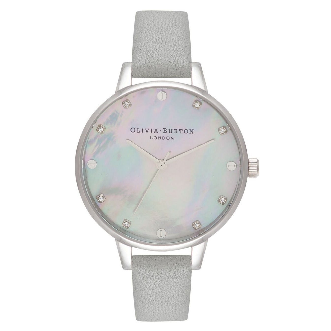 Grey Mother Of Pearl Demi Dial Grey & Silver Watch OB16SE16 Olivia Burton
