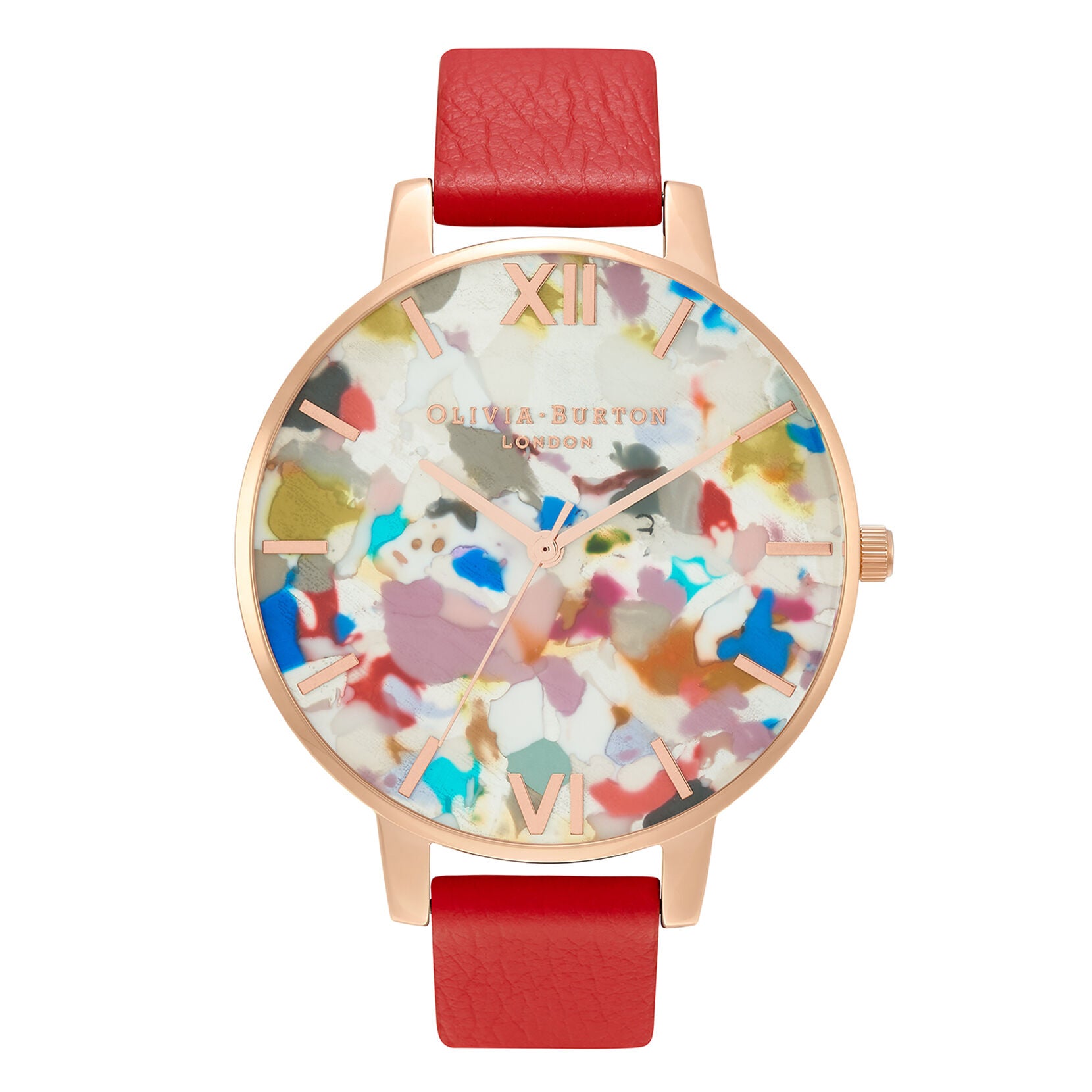 Pop Art 38mm Rose Gold & Red Eco Vegan Strap Gift Set OBGSET152 Olivia Burton