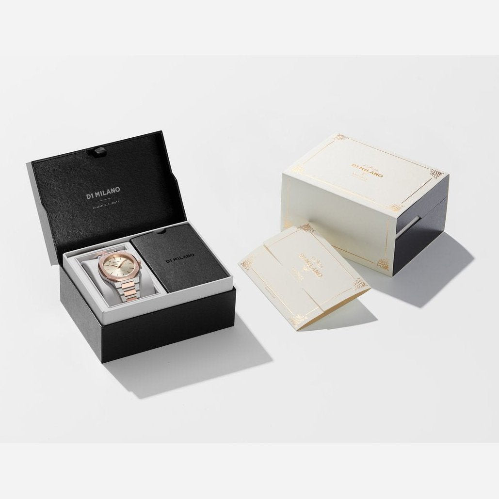 Ladies Ultra Thin Bracelet Two-Tone Watch D1-UTBJ01 D1 Milano