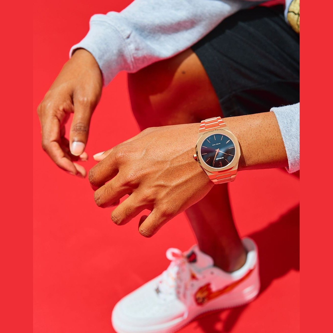 Men's Ultra Thin Bracelet Rose Gold Watch S-A-UTB03 D1 Milano