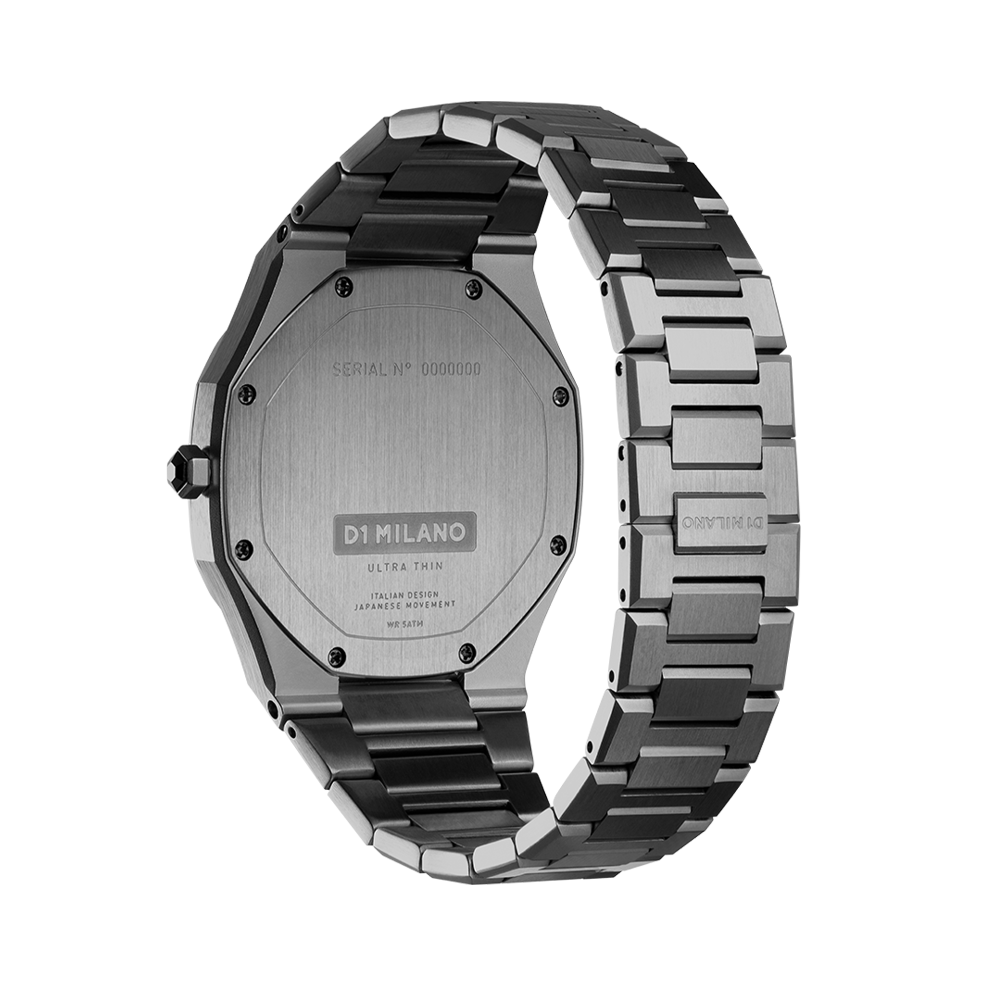 Men's Gun Metal Ultra Thin Bracelet 40 mm D1-UTBJ15 D1 Milano