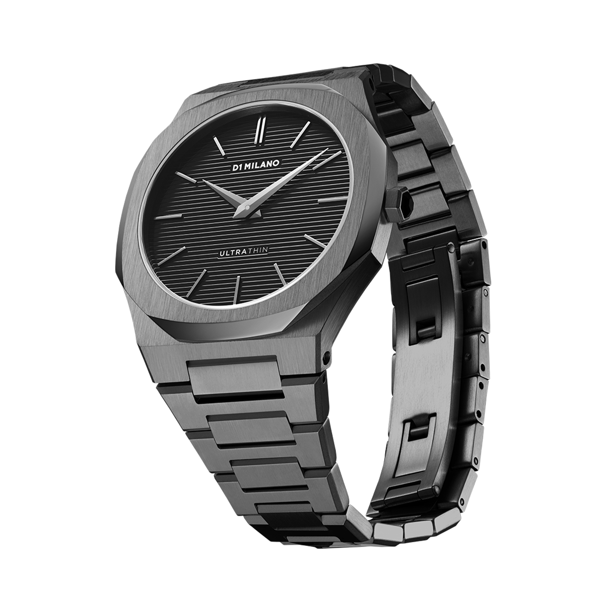 Men's Gun Metal Ultra Thin Bracelet 40 mm D1-UTBJ15 D1 Milano
