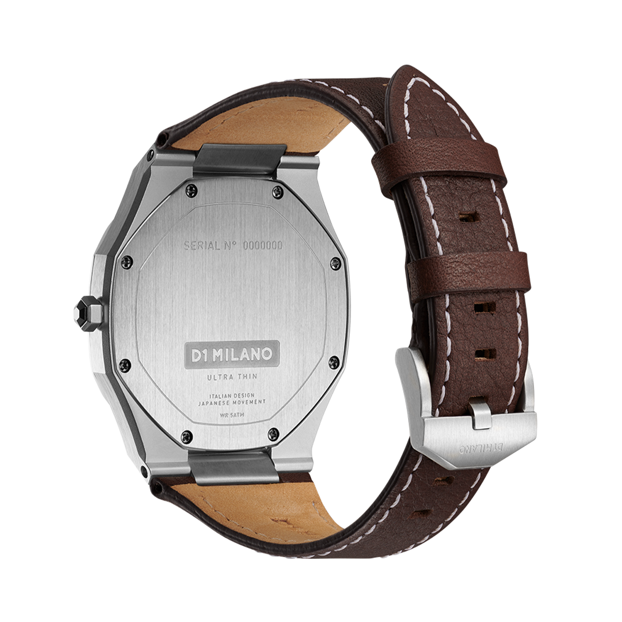 Men's Espresso Blue Ultra Thin Leather 40 mm D1-UTLJ09 D1 Milano