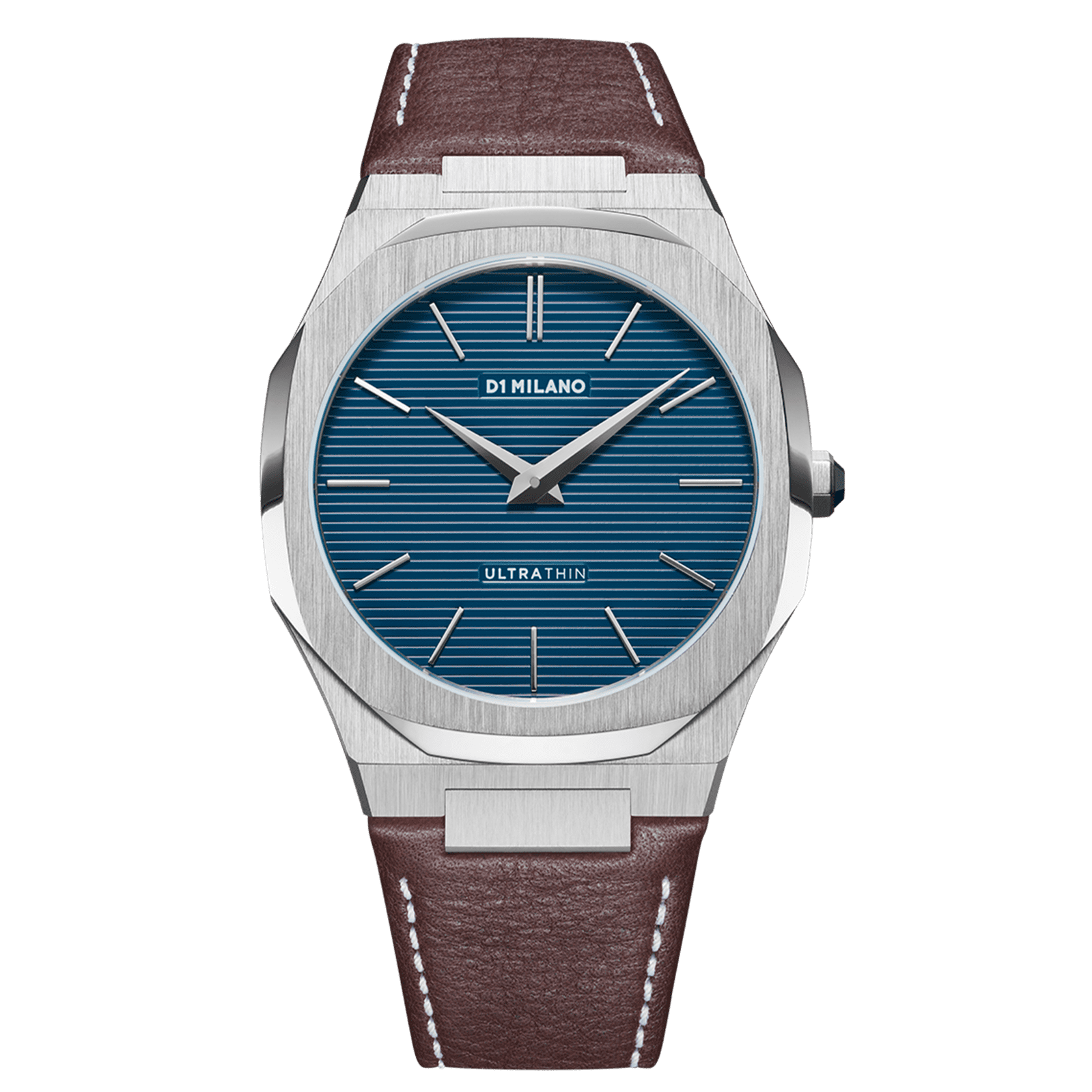 Men's Espresso Blue Ultra Thin Leather 40 mm D1-UTLJ09 D1 Milano