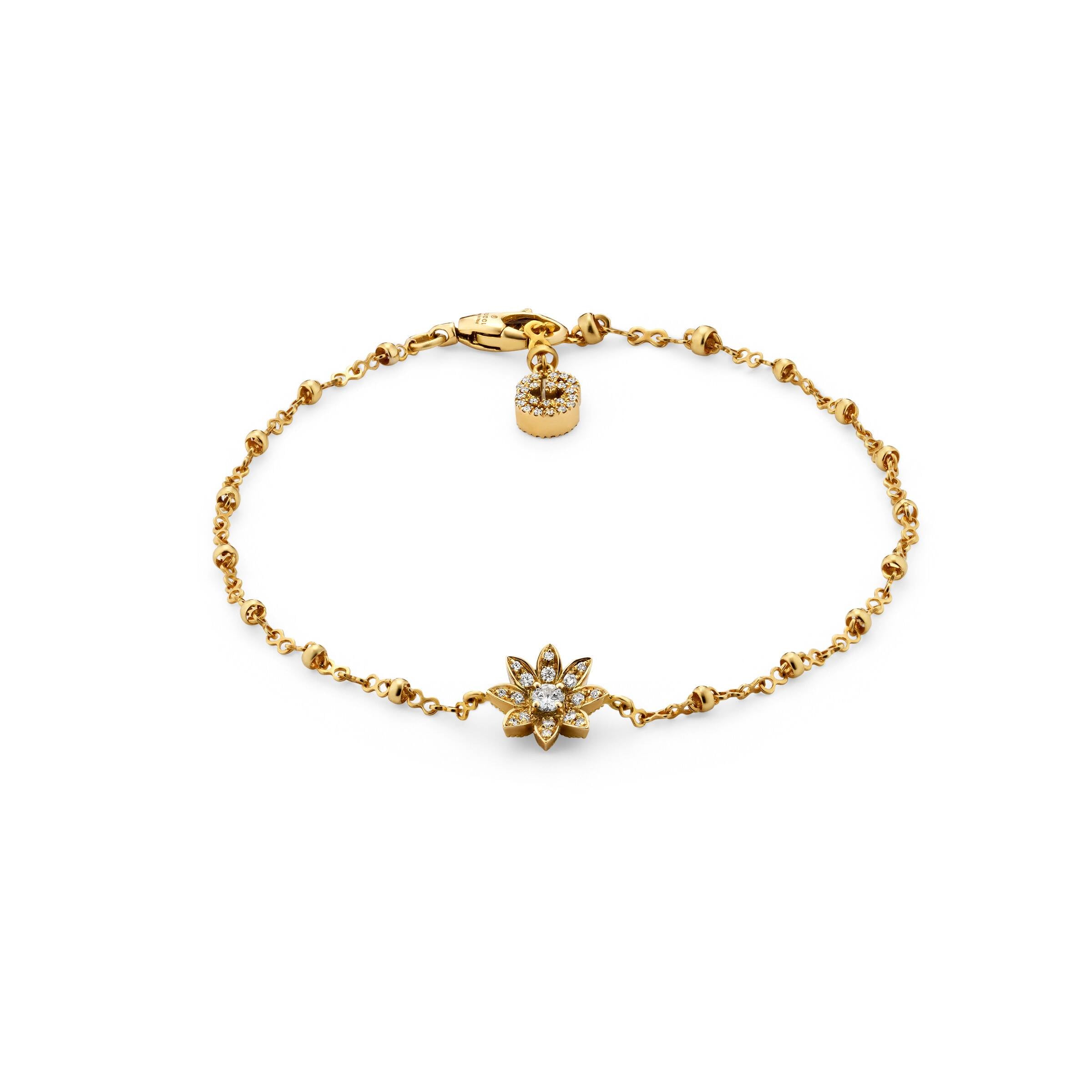 Flora Gucci Bracelet Yellow Gold & Diamonds YBA581817002 Gucci Jewelry