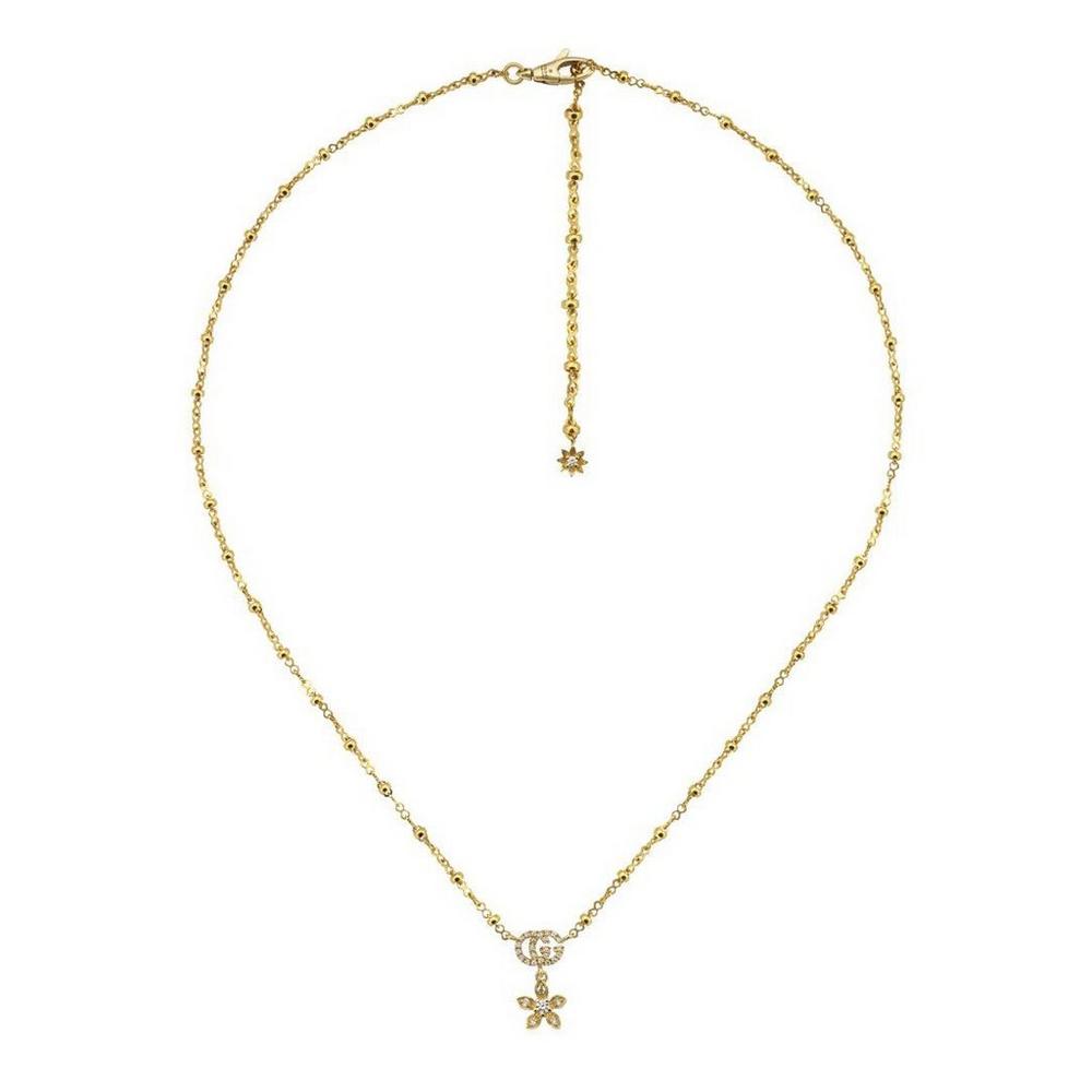 Gucci Flora 18Ct Gold Diamond Necklace YBB581842002 Gucci Jewelry