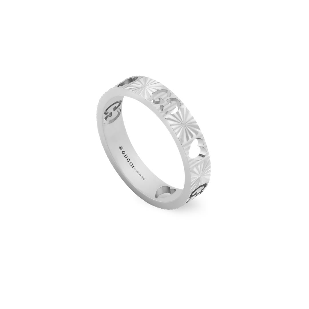 Icon Ring in 18kt White Gold YBC729458001 Gucci Jewelry