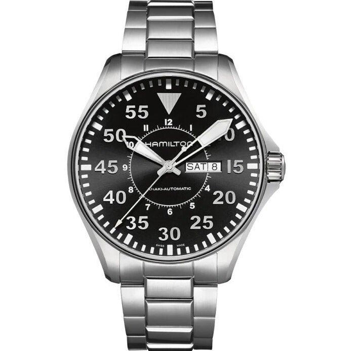 Khaki Aviation Pilot Day Date Auto Hamilton
