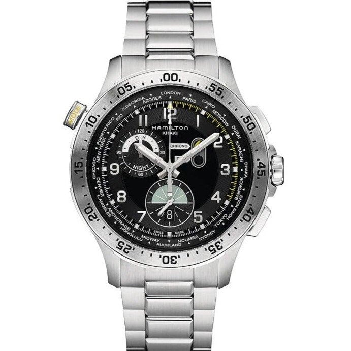 Khaki Aviation Worldtimer Chrono Quartz Hamilton