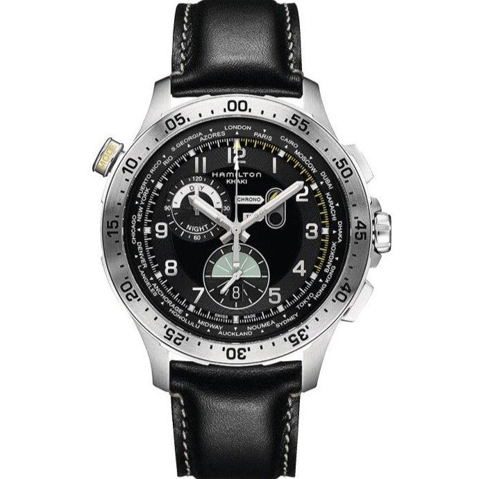 Khaki Aviation Worldtimer Chrono Quartz Hamilton