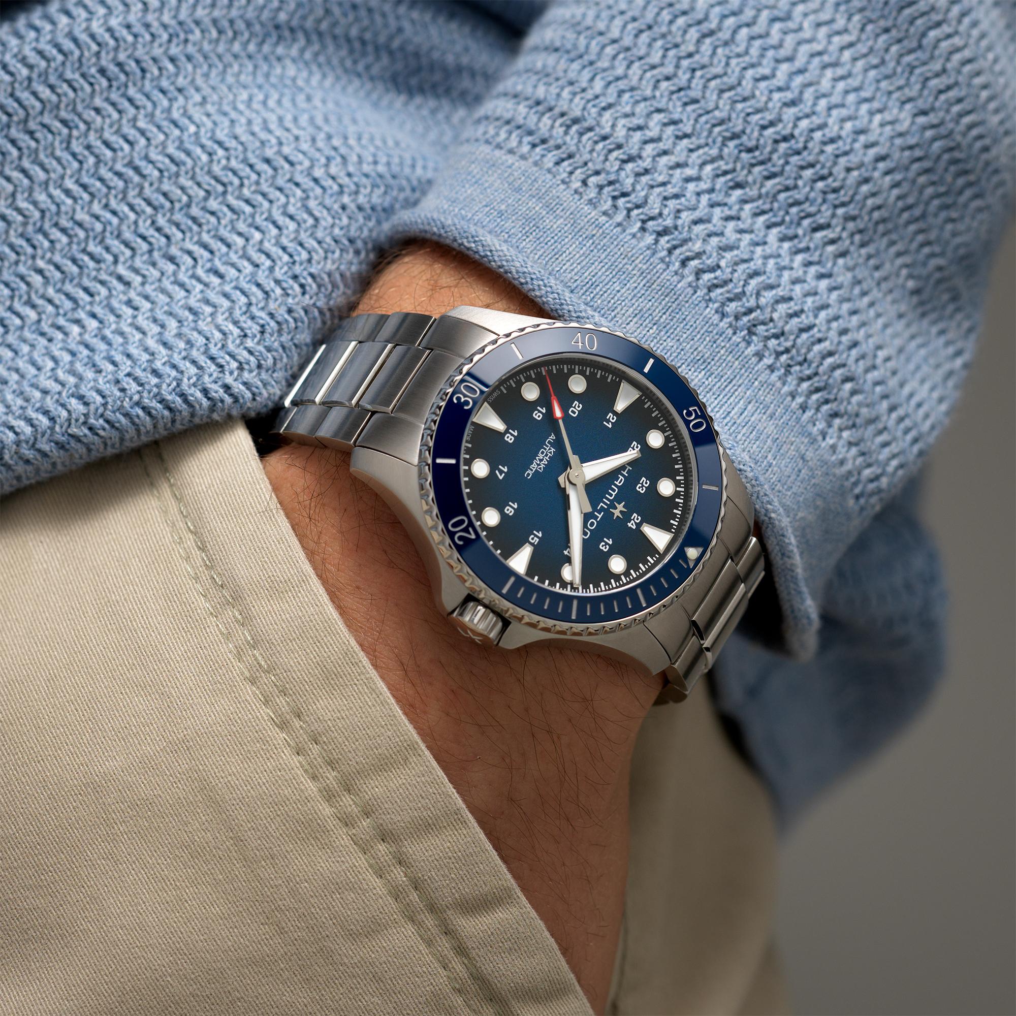 Men's Khaki Navy Scuba Auto Watch H82505140 Hamilton