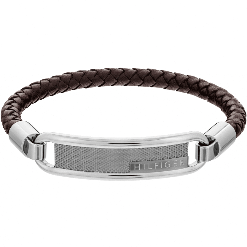 Men's Casual Leather Braided Bracelet 2701004 Tommy Hilfiger Jewelry