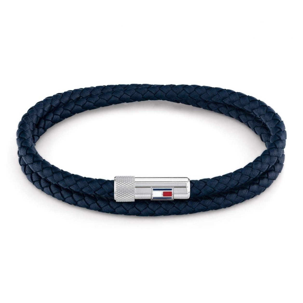 Men's Double Wrap Blue Leather Bracelet 2790264S Tommy Hilfiger Jewelry