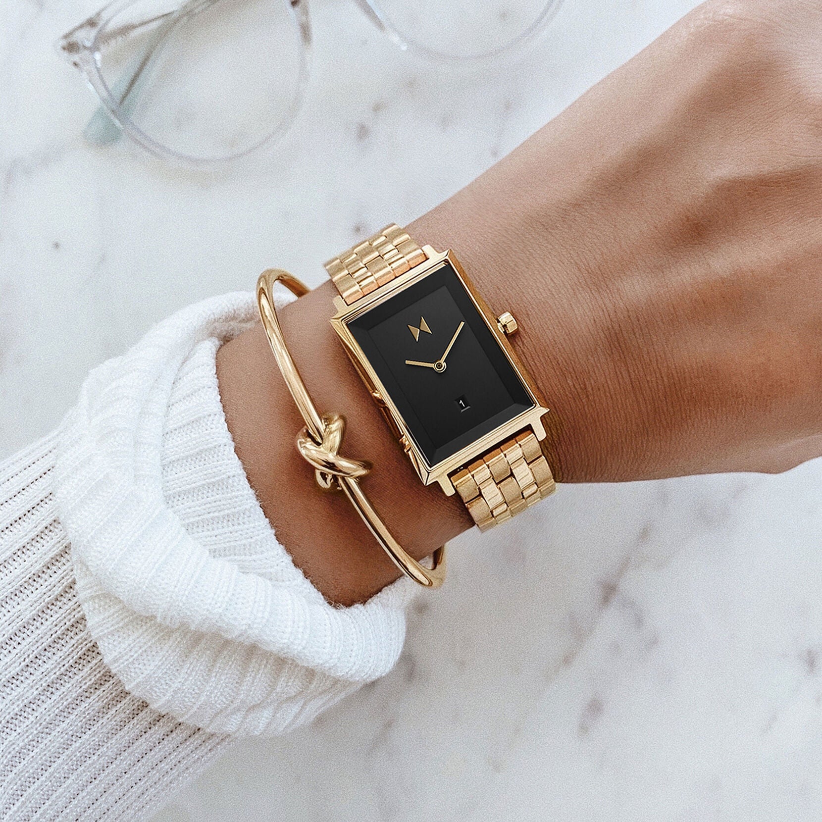 Ladies Signature Square Watch (MF03-GGR).