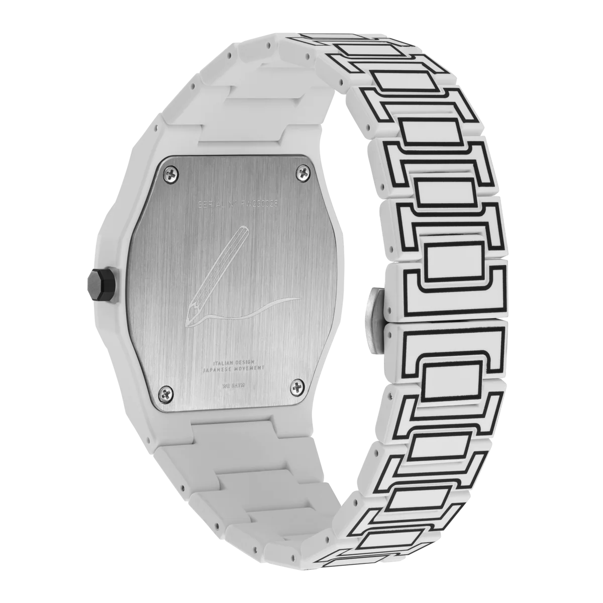 Men's White Sketch Watch (D1-PCBJ34)